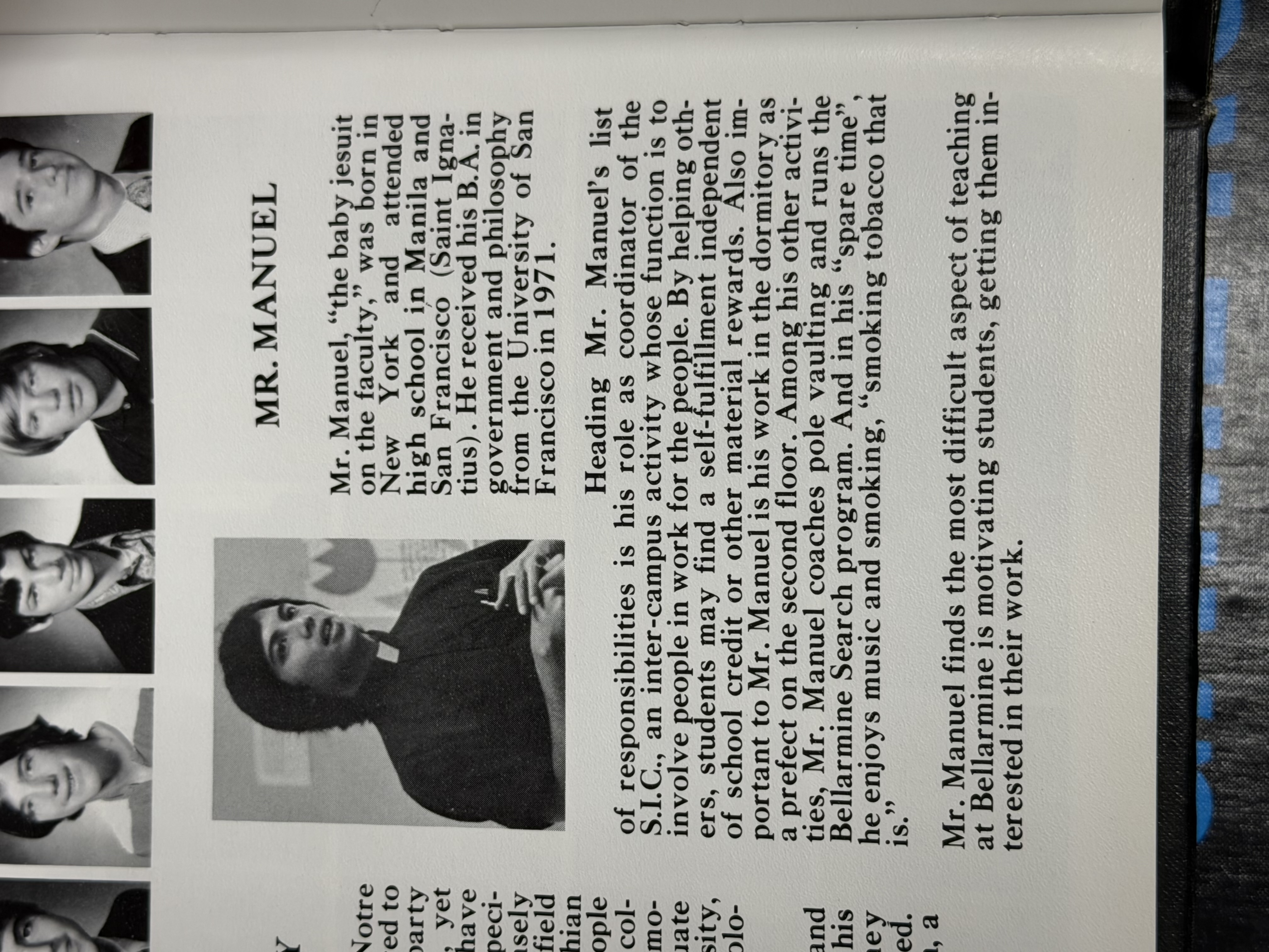 Archival article featuring a young Gerdenio Manuel